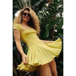 Free People Free-est Lexi Mini Dress Flattering Capped sleeve Beach XS 280132